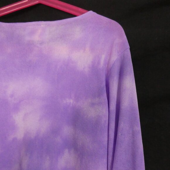 POSITIVE RESULTS | P2P 13 inches measured | Purple Tie Dye Ruffle Sleeve Top - Picture 11 of 14